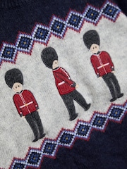 Jojo Maman Bébé Blue Fairisle Pattern Jumper - Image 2 of 3