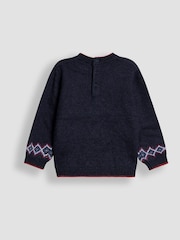 Jojo Maman Bébé Blue Fairisle Pattern Jumper - Image 3 of 3