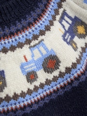 JoJo Maman Bébé Light Blue Character Fair Isle Jumper - Image 2 of 3