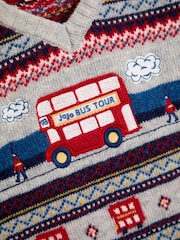 JoJo Maman Bébé Grey Fair Isle Tank Top - Image 2 of 3