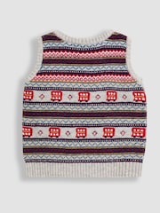 JoJo Maman Bébé Grey Fair Isle Tank Top - Image 3 of 3