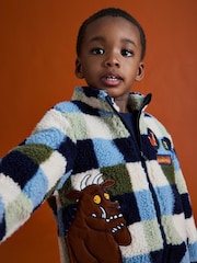 JoJo Maman Bébé The Gruffalo Blue Appliqué Teddy Fleece Jacket - Image 5 of 8