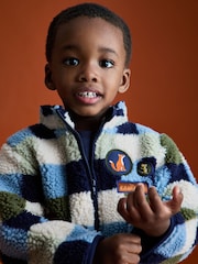 JoJo Maman Bébé The Gruffalo Blue Appliqué Teddy Fleece Jacket - Image 6 of 8