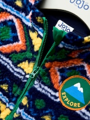 JoJo Maman Bébé Green Aztec Style Borg Jacket - Image 10 of 12