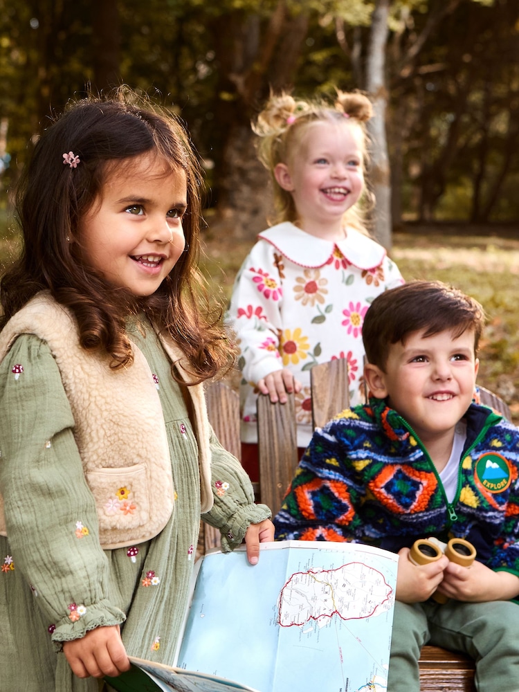 JoJo Maman Bébé Khaki Green Aztec Style Borg Jacket - Image 13 of 13 JoJo Maman Bébé Khaki Green Aztec Style Borg Jacket - Image 13 of 13