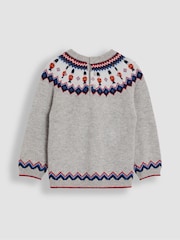 JoJo Maman Bébé Grey Character Fair Isle Jumper - Image 2 of 3