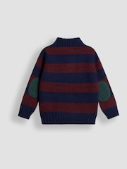 JoJo Maman Bébé Red Classic Stripe Half Zip Jumper - Image 3 of 3