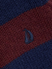 JoJo Maman Bébé Red Classic Stripe Half Zip Jumper - Image 5 of 7
