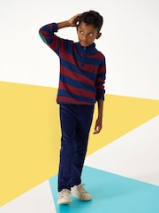 JoJo Maman Bébé Red Classic Stripe Half Zip Jumper - Image 6 of 7