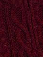 JoJo Maman Bébé Red Chunky Cable Half Zip Jumper - Image 3 of 3