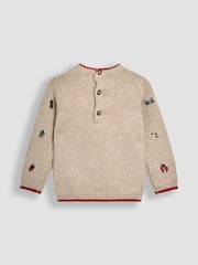 JoJo Maman Bébé Natural Embroidered Jumper - Image 2 of 3