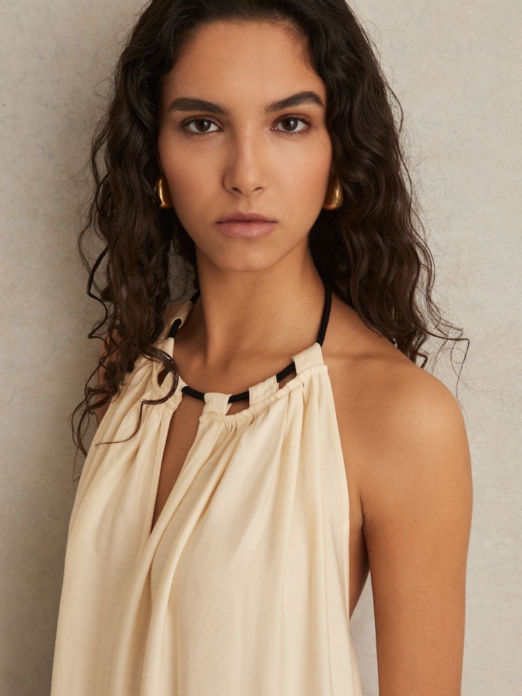 Reiss Nina Halterneck Beach Cover-Up Swing Dress - Image 3 of 6