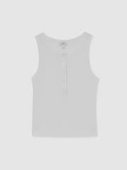 Reiss White Erin Fine-Rib Button-Placket Vest - Image 2 of 6