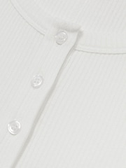 Reiss White Erin Fine-Rib Button-Placket Vest - Image 6 of 6