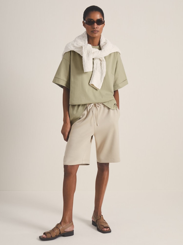 Reiss Sage Green Ziggy Reiss | Les 100 Ciels Oversize T-Shirt - Image 1 of 6