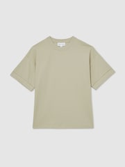 Reiss Sage Green Ziggy Reiss | Les 100 Ciels Oversize T-Shirt - Image 2 of 6