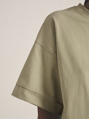 Reiss Sage Green Ziggy Reiss | Les 100 Ciels Oversize T-Shirt - Image 4 of 6