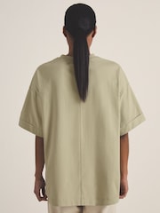 Reiss Sage Green Ziggy Reiss | Les 100 Ciels Oversize T-Shirt - Image 5 of 6