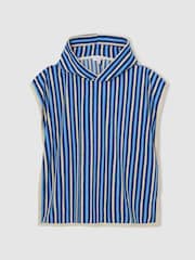 Reiss Blue Multi Pico 9-13 yrs Stripe Hooded Towel Cape - Image 2 of 4
