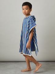 Reiss Blue Multi Pico 9-13 yrs Stripe Hooded Towel Cape - Image 3 of 4