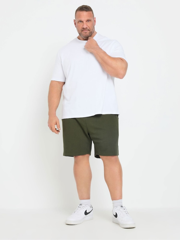 BadRhino Big & Tall Green Ribbed Shorts - Image 2 of 6