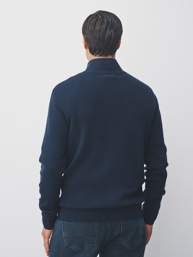 Azul marinho - Logotipo do veado - Pullover de zíper de um quarto premium regular fit - Imagem 4 de 4