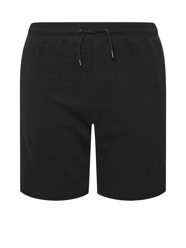 BadRhino Big & Tall Black Ribbed Shorts - Image 1 of 2