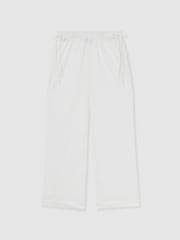 Reiss White Poppy Cotton Broderie Side-Tie Trousers - Image 2 of 6