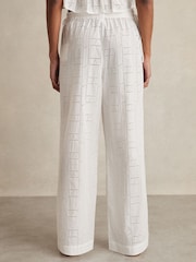 Reiss White Poppy Cotton Broderie Side-Tie Trousers - Image 5 of 6