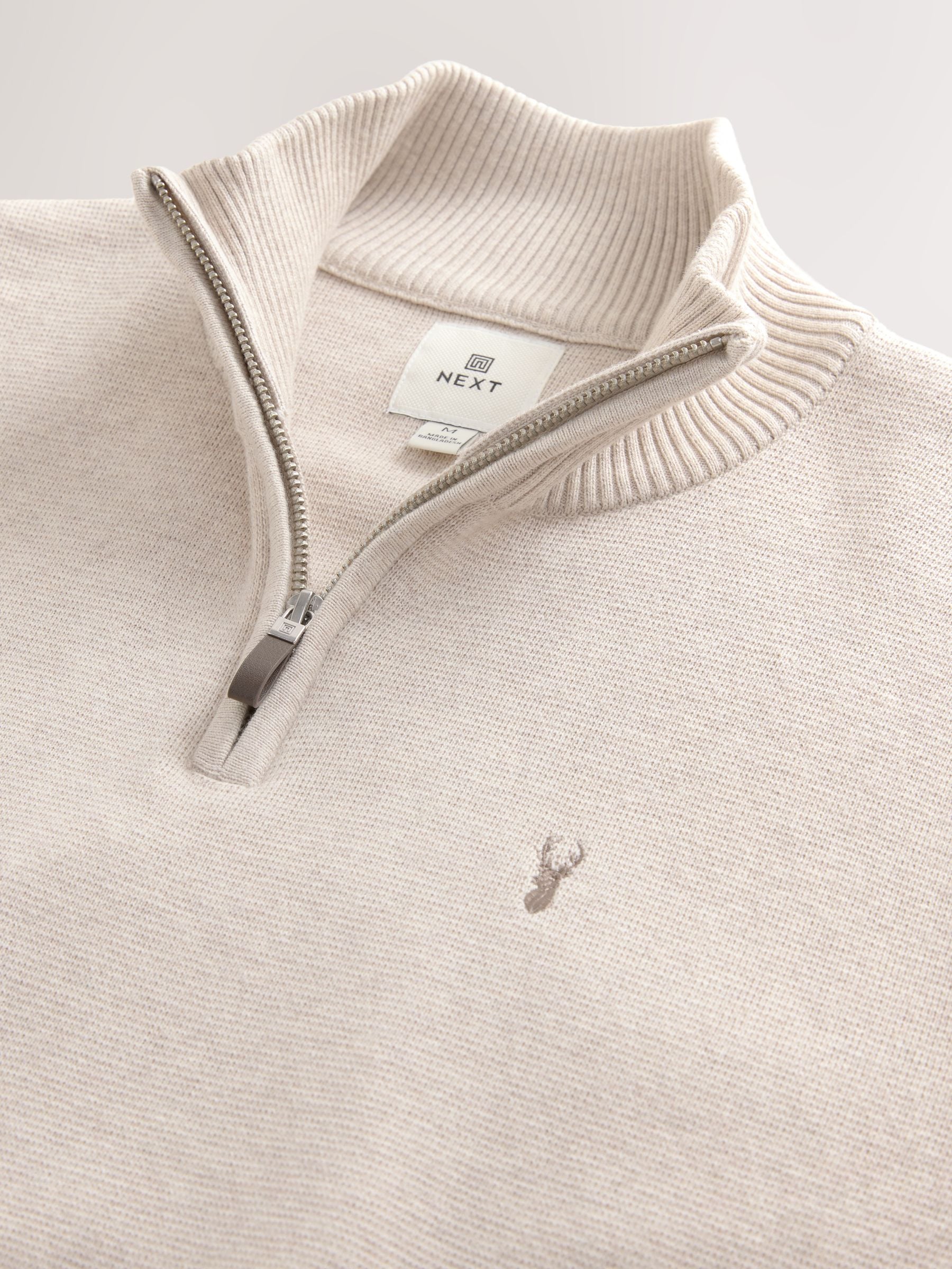 トップス andequal back open ribbon sweat OATMEAL Quarterzip Sweatshirt - Heather Oatmeal
