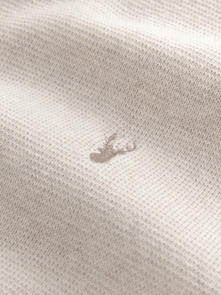 Oatmeal Stag Logo Regular Fit Premium Quarter Zip Jumper - Image 7 of 7 Oatmeal Stag Logo Regular Fit Premium Quarter Zip Jumper - Image 7 of 7