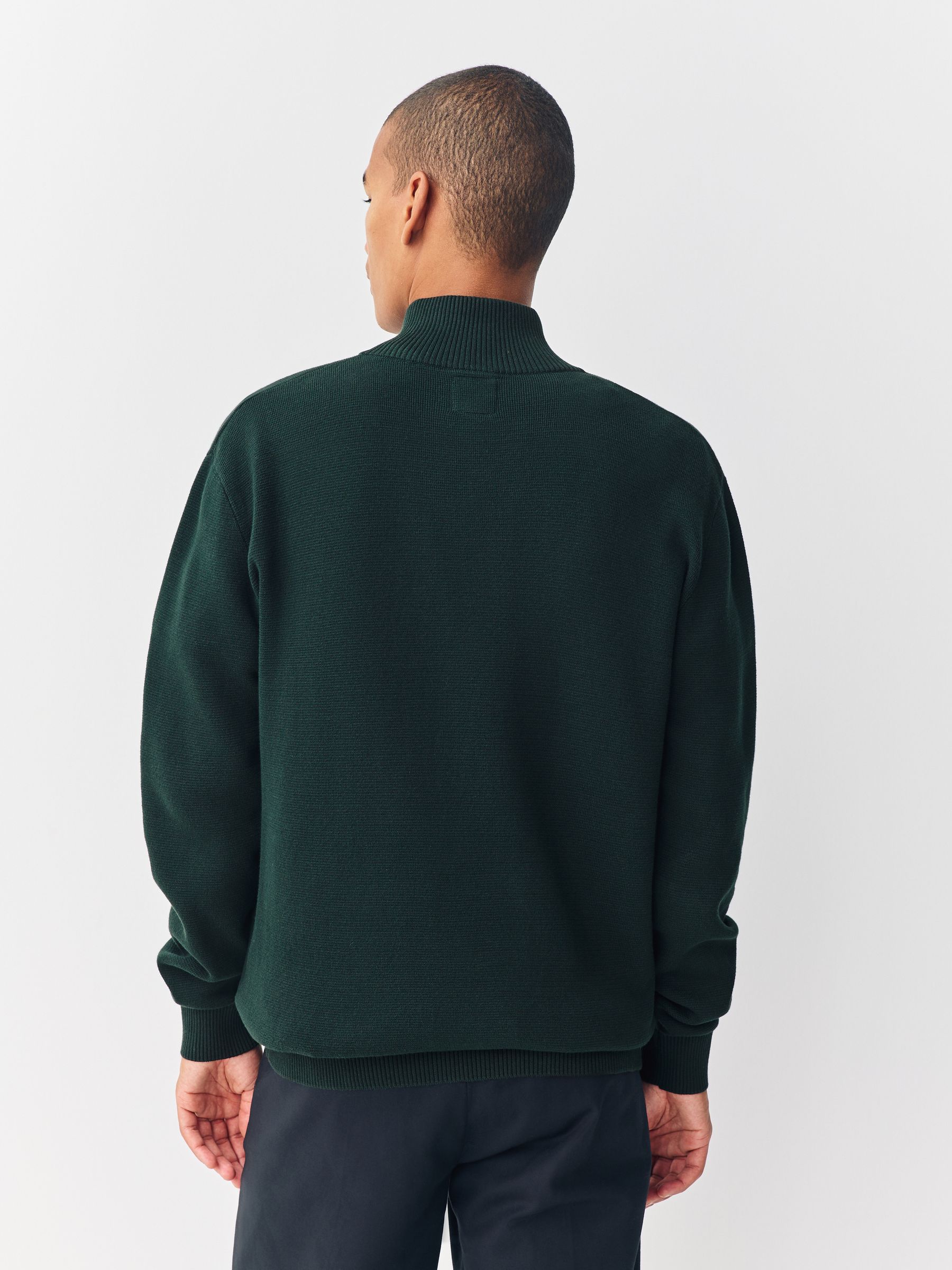 Buy Dark Green Stag Logo Quarter Zip Jumper from Next USA