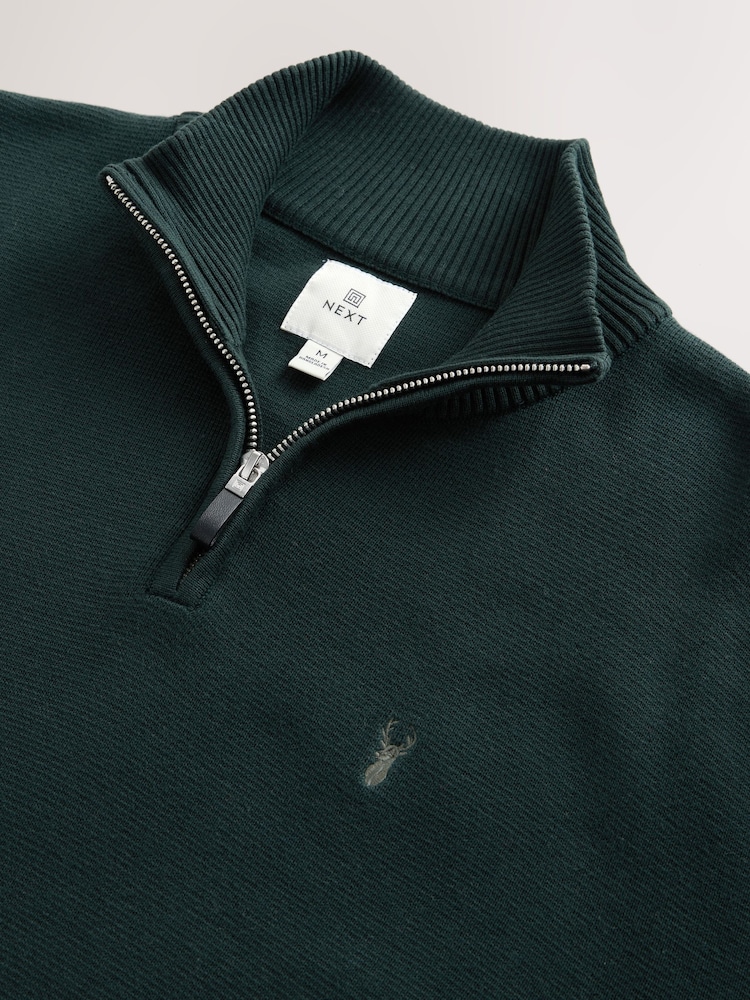 Verde escuro - Logotipo do veado - Pullover de zíper de um quarto premium regular fit - Imagem 7 de 7