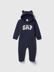 Gap Navy Blue Logo Hooded Baby All In One (Newborn-12mths) - Image 1 of 3