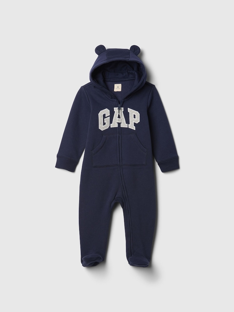Gap Navy Blue Logo Hooded Baby All In One (Newborn-12mths) - Image 1 of 3