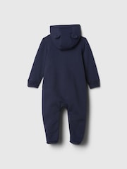 Gap Navy Blue Logo Hooded Baby All In One (Newborn-12mths) - Image 2 of 3