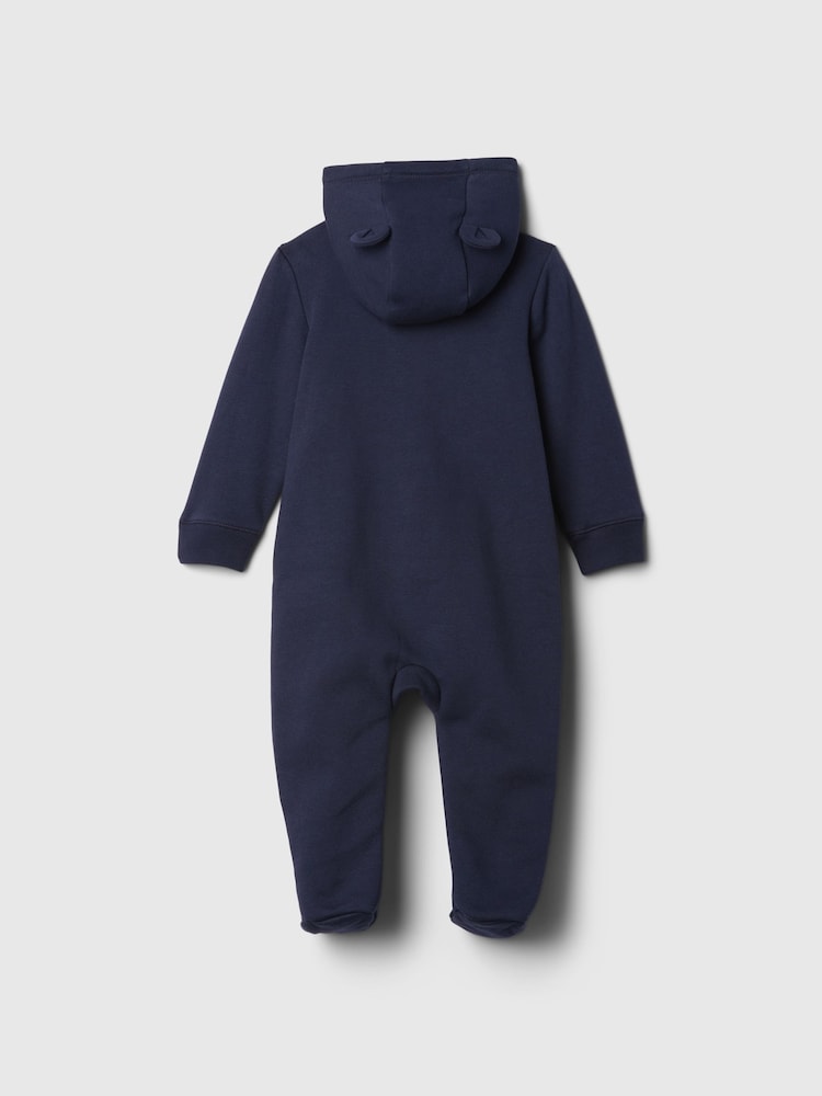 Gap Navy Blue Logo Hooded Baby All In One (Newborn-12mths) - Image 2 of 3