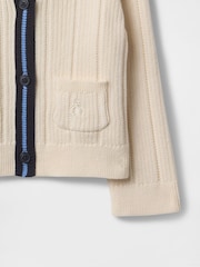 Gap Cream Cotton V-Neck Ribbed Knit Cardigan (Newborn-24mths) - Image 3 of 3