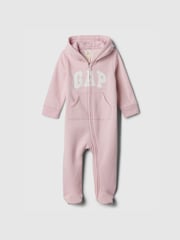 Gap Pink Logo Hooded Baby All In One (Newborn-12mths) - Image 1 of 3