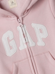 Gap Pink Logo Hooded Baby All In One (Newborn-12mths) - Image 3 of 3