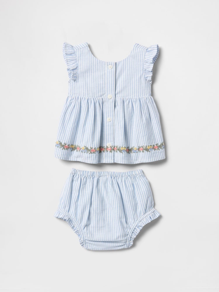 Gap Blue Ruffle Bubble Short Set (Newborn-24mths) - Image 2 of 3