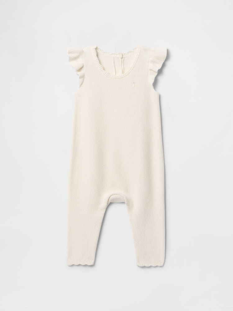 Gap Cream Ruffle Jumper One-Piece (Newborn-24mths) - Image 1 of 3