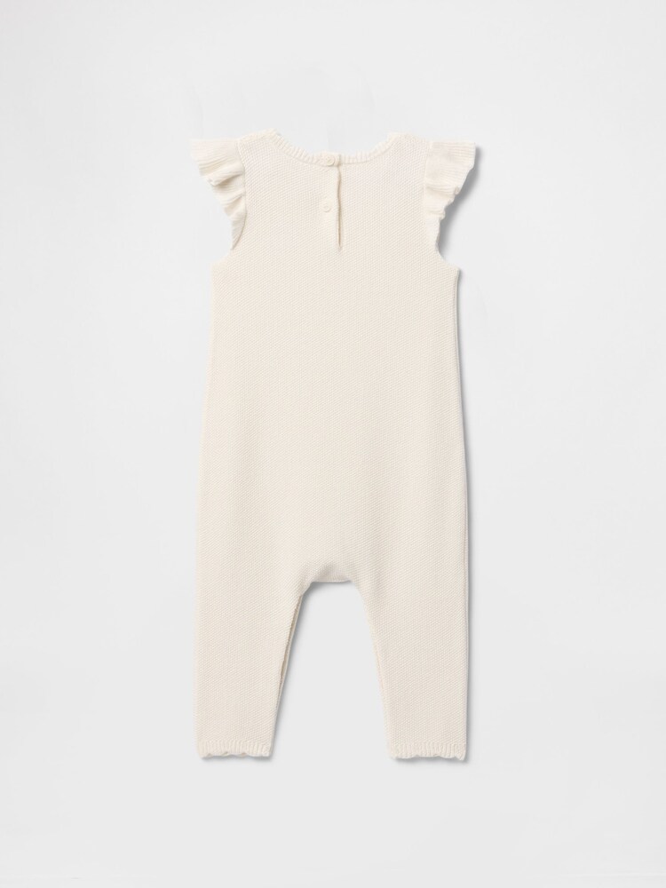 Gap Cream Ruffle Jumper One-Piece (Newborn-24mths) - Image 2 of 3
