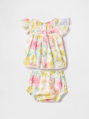 Gap Cream Floral Linen-Cotton Ruffle Outfit Set (Newborn-24mths) - Image 2 of 3