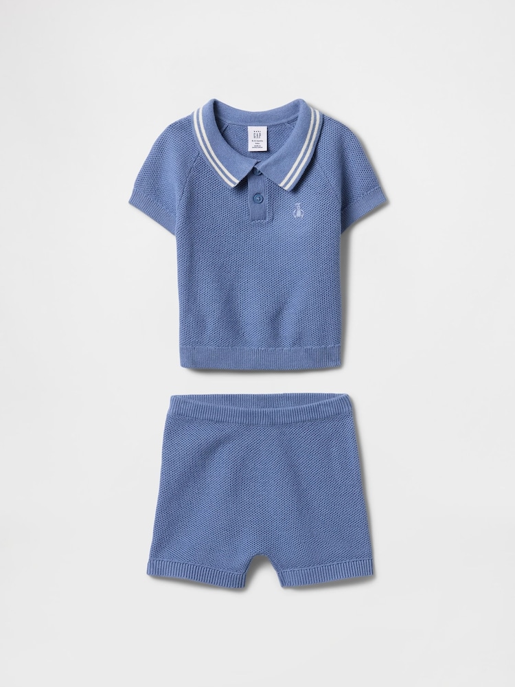 Gap Blue Polo & Shorts Outfit Set (Newborn-24mths) - Image 1 of 3