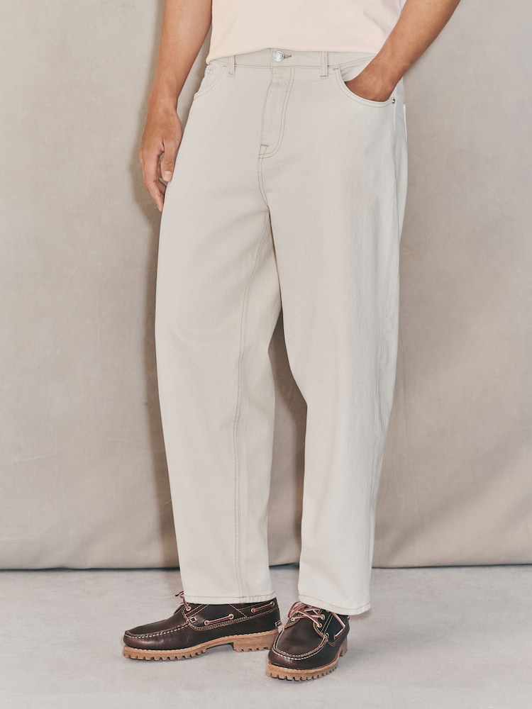 Ecru White EDIT Barrel Fit Jeans - Image 1 of 5