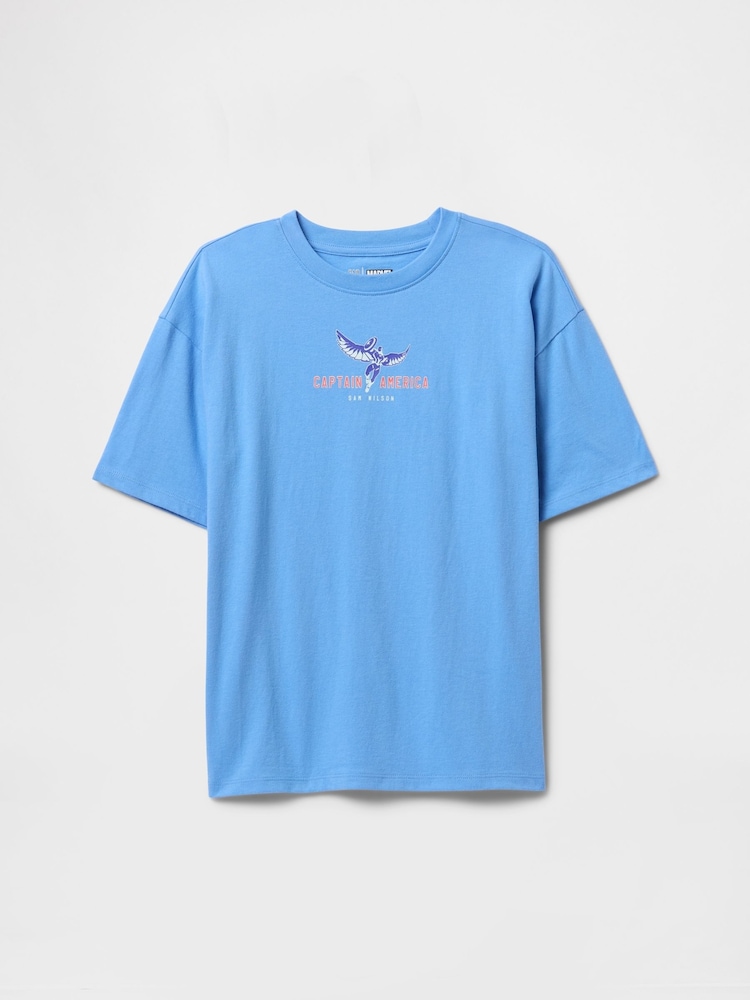 Gap Blue Captain America Marvel Graphic T-Shirt (4-13yrs) - Image 1 of 3