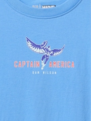 Gap Blue Captain America Marvel Graphic T-Shirt (4-13yrs) - Image 2 of 3