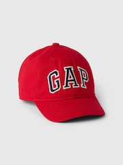 Красный - Gap Kids 100% Cotton Logo Baseball Cap (4-10yrs) - Изображение 1 из 1