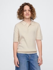Marrón - Polo de punto acanalado de Gap (4-13 años) - Imagen 1 de 5